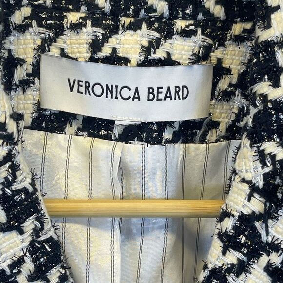 Veronica Beard Black and White Houndstooth Blazer sz 4 - Picture 2 of 14